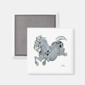 Crazy Cartoon Horse Magnet Magneet (Voorkant / Achterkant)