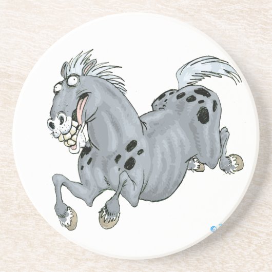 Crazy Cartoon Horse Onderzetter (Voorkant)
