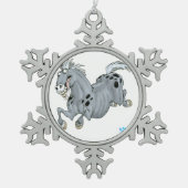 Crazy Cartoon Horse Pewter Ornament (Voorkant)