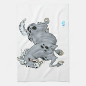 Crazy Cartoon Horse Serviette de cuisine (Vertical)