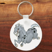 Crazy Cartoon Horse Sleutelhanger (Voorkant)
