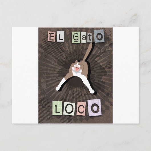 Crazy Cat Briefkaart (Voorkant)