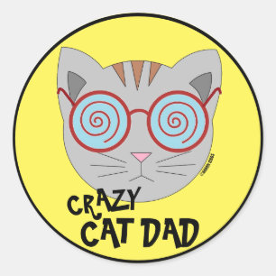 Crazy Cat Dad Sticker