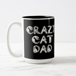 Crazy Cat Dad White Logo Tweekleurige Koffiemok