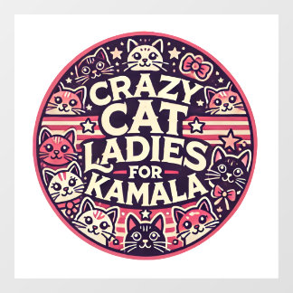 Crazy cat dames voor Kamala! Raamsticker