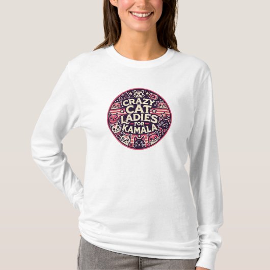 Crazy cat dames voor Kamala! T-shirt (Voorkant)