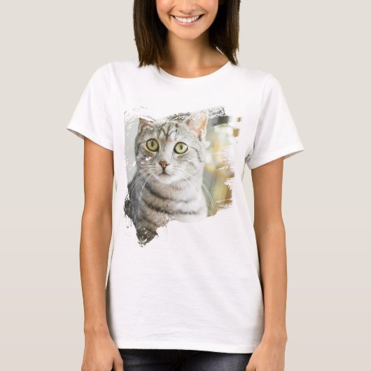 Crazy Cat Design T-shirt (Voorkant)