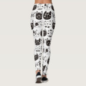 Crazy Cat Faces Pattern Leggings (Achterkant)