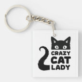 Crazy Cat Lady Acryl Sleutelhanger (Voorkant)