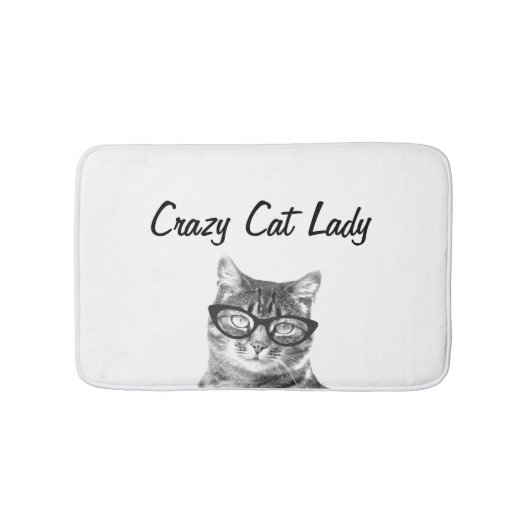 CRAZY CAT LADY badmat voor grappige badkamer (Voorkant)