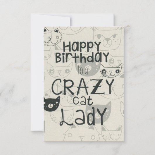 Crazy Cat Lady Birthday-kaart (Voorkant)