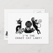 Crazy Cat Lady Briefkaart (Voorkant / Achterkant)