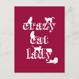 Crazy Cat Lady Briefkaart