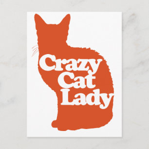 Crazy cat lady briefkaart