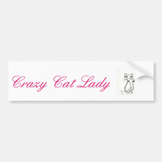 Crazy Cat Lady Bumpersticker (Voorkant)