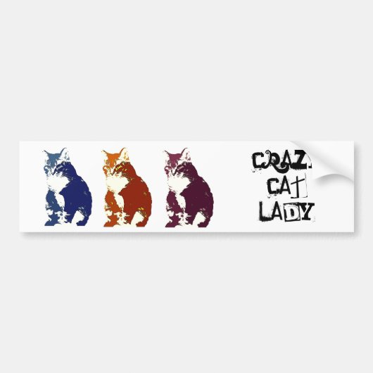 Crazy Cat Lady Bumpersticker (Voorkant)