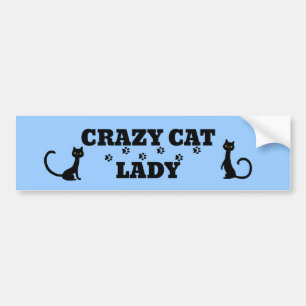 Crazy Cat Lady Bumpersticker - Kleur wijzigen