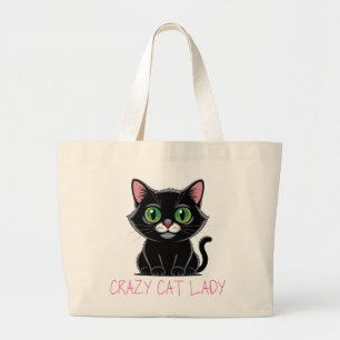 Crazy Cat Lady Cadeau Kawaii Kitten Kitty Moeder Grote Tote Bag