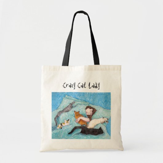 Crazy Cat Lady canvas tassen (Voorkant)