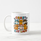 Crazy Cat Lady Cat Stack  Koffiemok (Links)