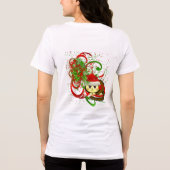 CRAZY Cat Lady Christmas Cat's Meow Tri-Blend Shirt (Achterkant)