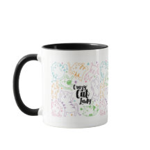 Crazy Cat Lady Colorful Cartoon Pattern Gift