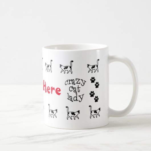 Crazy Cat Lady Coupe de Mug Personnalisée (Droite)