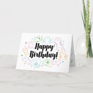 Crazy Cat Lady Custom Personalized Birthday Card Kaart