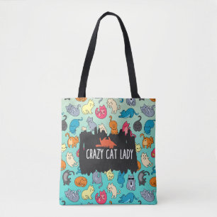 Crazy Cat Lady Cute en Playful Cat Pattern Draagtas