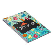 Crazy Cat Lady Cute en Playful Cat Pattern Notitieboek (Rechterzijde)