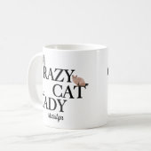 Crazy Cat Lady Cute Monogram Koffiemok (Voorkant links)
