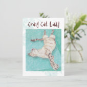 Crazy Cat Lady dinquoise indie invitations d'anniv (Debout devant)