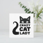 Crazy Cat Lady Flat Note Kaart / Wenskaart (Staand voorkant)