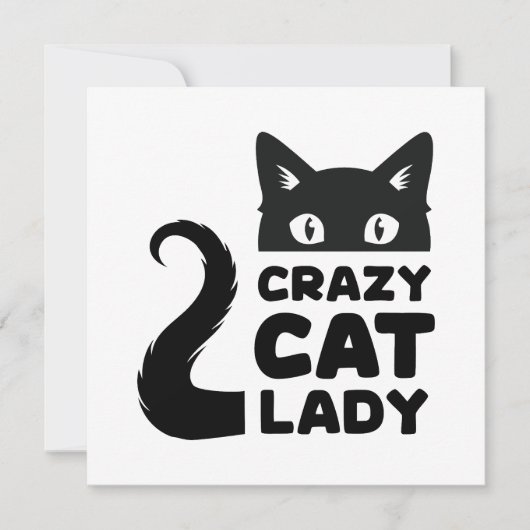 Crazy Cat Lady Flat Note Kaart / Wenskaart (Voorkant)