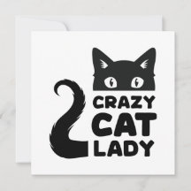 Crazy Cat Lady Flat Note Kaart / Wenskaart