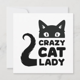 Crazy Cat Lady Flat Note Kaart / Wenskaart