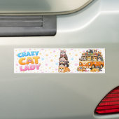 Crazy Cat Lady Funny Bumper Sticker  (En voiture)