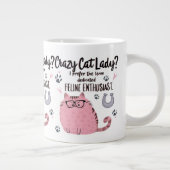 Crazy Cat Lady? Funny Cat Lover Gift  Extra Grote Beker (Rechts)