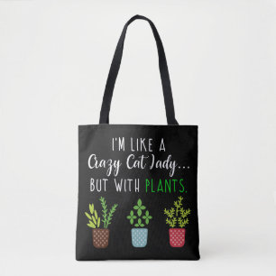 Crazy Cat Lady Funny Gardening Draagtas