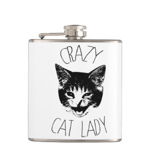 Crazy Cat Lady, Funny Kitten Face Heupfles