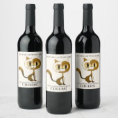 Crazy Cat Lady Funny Wine Label Wijn Etiket (Flessen)