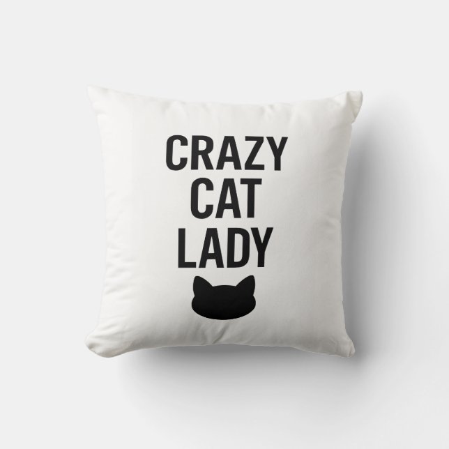 Crazy Cat Lady - Grappig Kattenliefhebber Gift Kussen (Voorkant)