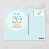 Crazy Cat Lady Happy Birthday Briefkaart (Achterkant)