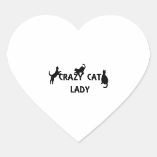 Crazy Cat Lady Hart Sticker
