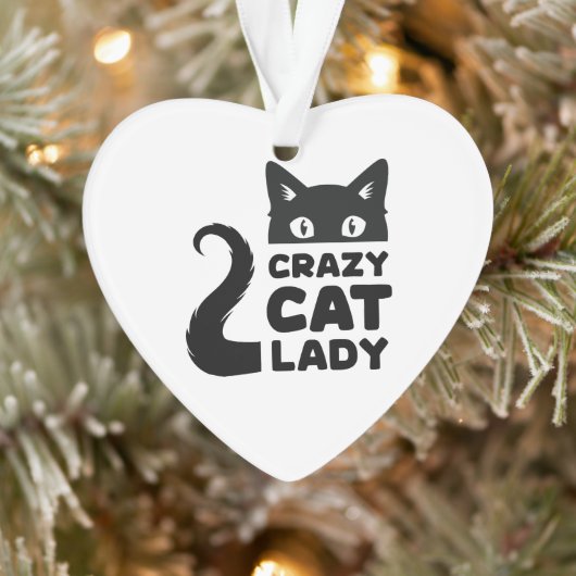 Crazy Cat Lady Heart Holiday Ornament (Boom)