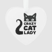 Crazy Cat Lady Heart Holiday Ornament (voorkant)