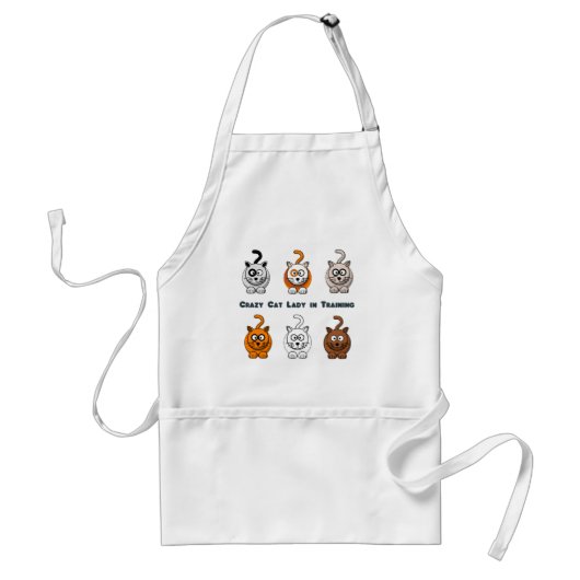 Crazy Cat Lady in training Apron Standaard Schort (Voorkant)