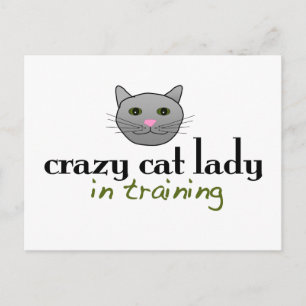 Crazy cat lady in training briefkaart