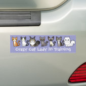 Crazy Cat Lady in Training (ontwerp je eigen kat) Bumpersticker (Op auto)