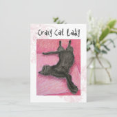 Crazy Cat Lady Indie Invitations d'anniversaire (Debout devant)